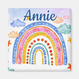 Cute pastel rainbow gepersonaliseerd magneet