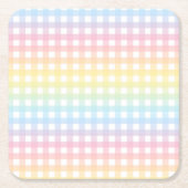 Cute Pastel Rainbow Gingham Play Kartonnen Onderzetters (Voorkant)