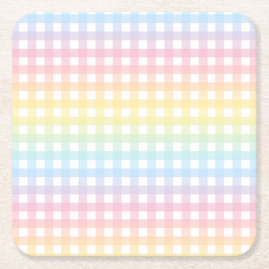 Cute Pastel Rainbow Gingham Play Kartonnen Onderzetters (Voorkant)