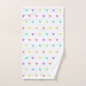 Cute Pastel Rainbow Hearts Pattern Bad Handdoek (Handdoek)