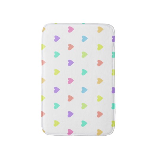 Cute Pastel Rainbow Hearts Pattern Badmat (Voorkant Verticaal)