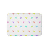Cute Pastel Rainbow Hearts Pattern Badmat (Voorkant)