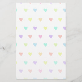 Cute Pastel Rainbow Hearts Pattern Briefpapier