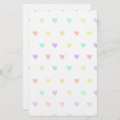 Cute Pastel Rainbow Hearts Pattern Briefpapier (Voorkant / Achterkant)