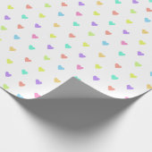 Cute Pastel Rainbow Hearts Pattern Cadeaupapier (Hoek)
