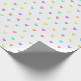 Cute Pastel Rainbow Hearts Pattern Cadeaupapier