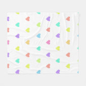 Cute Pastel Rainbow Hearts Pattern Fleece Deken (Voorkant (Horizontaal))