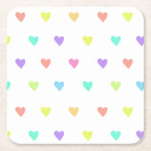 Cute Pastel Rainbow Hearts Pattern Kartonnen Onderzetters (Voorkant)