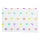 Cute Pastel Rainbow Hearts Pattern Kussensloop (Achterkant)