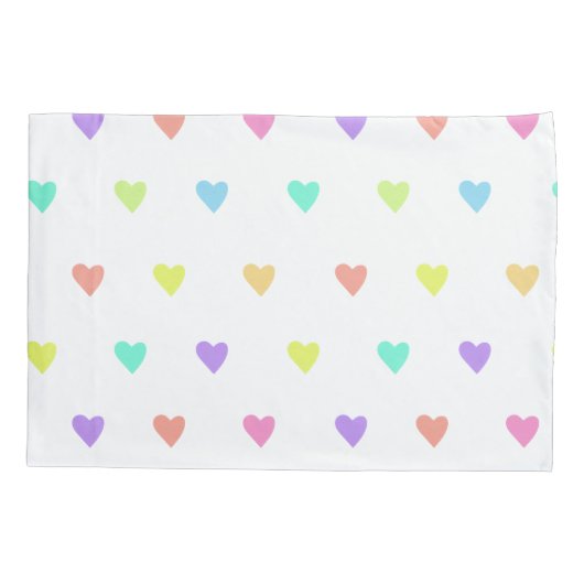 Cute Pastel Rainbow Hearts Pattern Kussensloop (Achterkant)