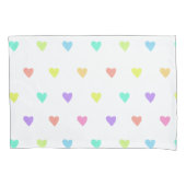 Cute Pastel Rainbow Hearts Pattern Kussensloop (Voorkant)