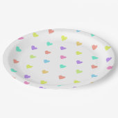 Cute Pastel Rainbow Hearts Pattern Papieren Bordje (Gekanteld)