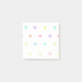 Cute Pastel Rainbow Hearts Pattern Post-it® Notes
