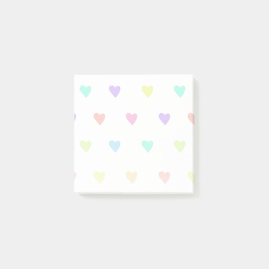 Cute Pastel Rainbow Hearts Pattern Post-it® Notes (Voorkant)