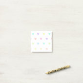 Cute Pastel Rainbow Hearts Pattern Post-it® Notes (Op bureau)