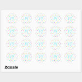 Cute Pastel Rainbow Hearts Pattern Ronde Sticker (Vel)