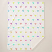 Cute Pastel Rainbow Hearts Pattern Sherpa Deken (Voorkant)