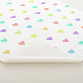 Cute Pastel Rainbow Hearts Pattern Sherpa Deken (3/4)