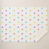 Cute Pastel Rainbow Hearts Pattern Sherpa Deken (Voorkant (horizontaal))