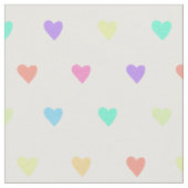 Cute Pastel Rainbow Hearts Pattern Stof (Close Up)