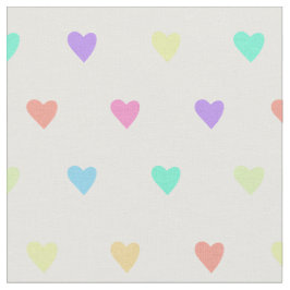 Cute Pastel Rainbow Hearts Pattern Stof