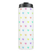 Cute Pastel Rainbow Hearts Pattern Thermosbeker (Voorkant)