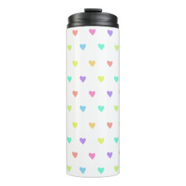 Cute Pastel Rainbow Hearts Pattern Thermosbeker