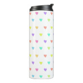 Cute Pastel Rainbow Hearts Pattern Thermosbeker (Gedraaid links)