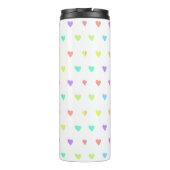Cute Pastel Rainbow Hearts Pattern Thermosbeker (Achterkant)