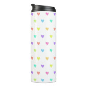 Cute Pastel Rainbow Hearts Pattern Thermosbeker (Geroteerd rechts)