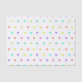 Cute Pastel Rainbow Hearts Pattern Tissuepapier