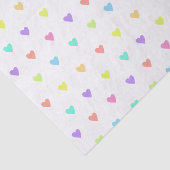 Cute Pastel Rainbow Hearts Pattern Tissuepapier (Detail)