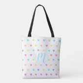 Cute Pastel Rainbow Hearts Pattern Tote Bag (Achterkant)