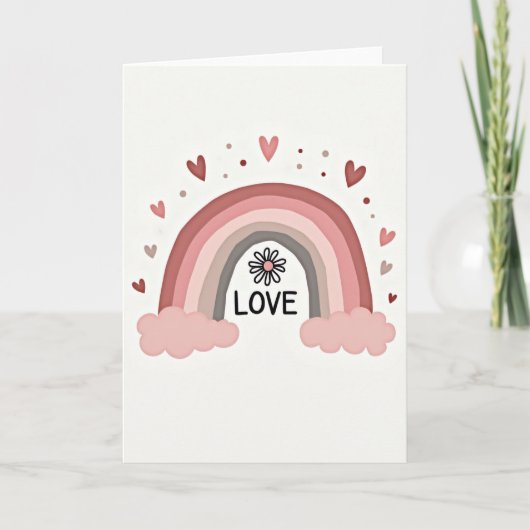 Cute Pastel Rainbow Love Card Kaart (Voorkant)