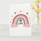 Cute Pastel Rainbow Love Card Kaart (Gele Bloem)