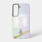 Cute Pastel Rainbow Pink Bow Grid Faith Mauve Bee Samsung Galaxy Hoesje (Achterkant)