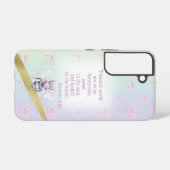 Cute Pastel Rainbow Pink Bow Grid Faith Mauve Bee Samsung Galaxy Hoesje (Achterkant horizontaal)