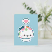 Cute Pastel Rainbow Polka gedopte paddenstoel Briefkaart (Staand voorkant)