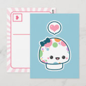 Cute Pastel Rainbow Polka gedopte paddenstoel Briefkaart (Voorkant / Achterkant)