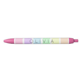 Cute Pastel Rainbow Stripe Multicolor Zwarte Inkt Pen