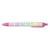 Cute Pastel Rainbow Stripe Multicolor Zwarte Inkt Pen (Bodem)