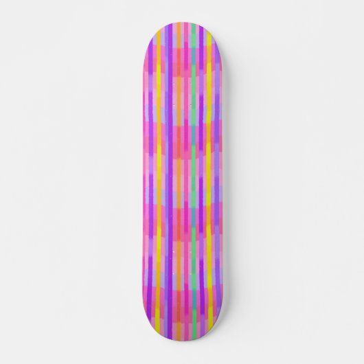 Cute Pastel Rainbow Stripes Persoonlijk Skateboard (Voorkant)