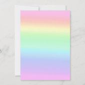 Cute Pastel Rainbow Unicorn Birthday Party Kaart (Achterkant)