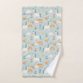 Cute pastel Rainbow Unicorn Pattern Bad Handdoek (Handdoek)