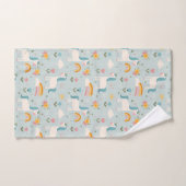 Cute pastel Rainbow Unicorn Pattern Bad Handdoek (Handdoek)