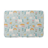 Cute pastel Rainbow Unicorn Pattern Badmat (Voorkant)
