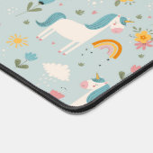 Cute pastel Rainbow Unicorn Pattern Bureaumat (Hoek)