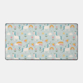 Cute pastel Rainbow Unicorn Pattern Bureaumat (Voorkant)