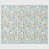 Cute pastel Rainbow Unicorn Pattern Cadeaupapier (Vlak)