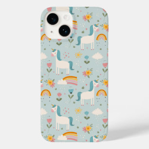 Cute pastel Rainbow Unicorn Pattern Case-Mate iPhone 14 Hoesje